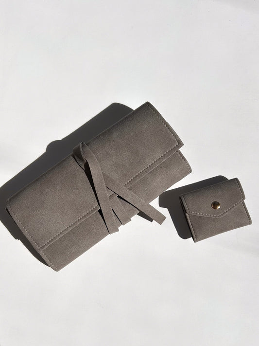 Suede Travel Jewelry Pouch - mini