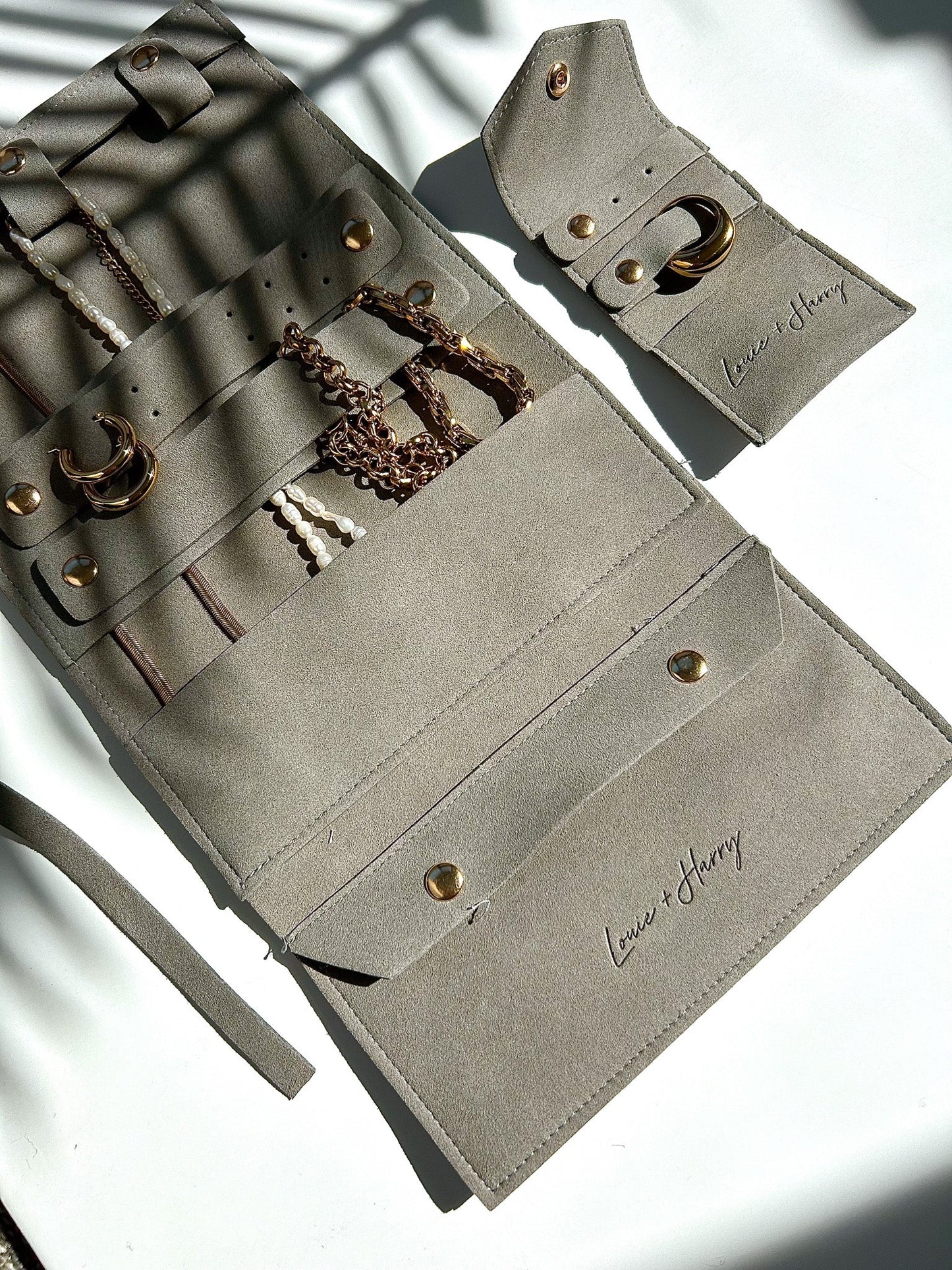 Suede Travel Jewelry Pouch - mini