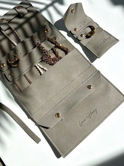 Suede Travel Jewelry Pouch - mini